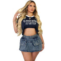 European and american style women's denim skirt - high-waisted, multi-pocket, ruffle hem, bodycon pleated mini skirt for  cross-border e-commerce