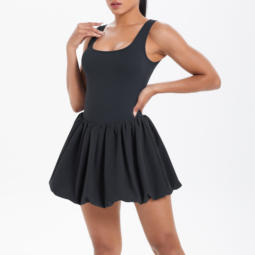New arrival nude fake two-piece sports dress women's fashion tape bottom outdoor running yoga fitness tennis skirt