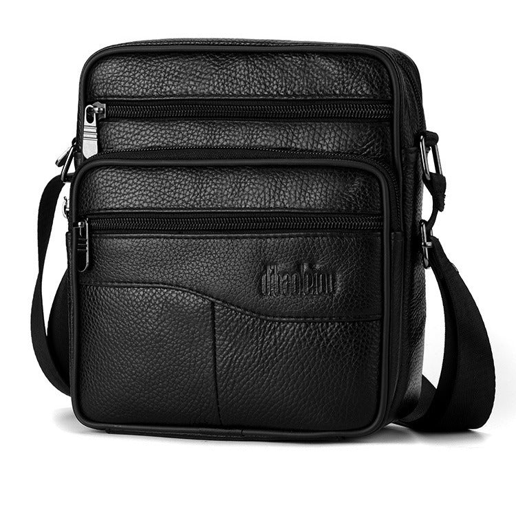 Business large-capacity cowhide men's bags, genuine leather shoulder bags, men's vertical men's bags, high-end men's messenger bags