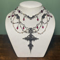 Halloween cross necklace wholesale - european & american cross-border, light luxury, heavily crafted jewelry, high-end tassel bat pendant for women