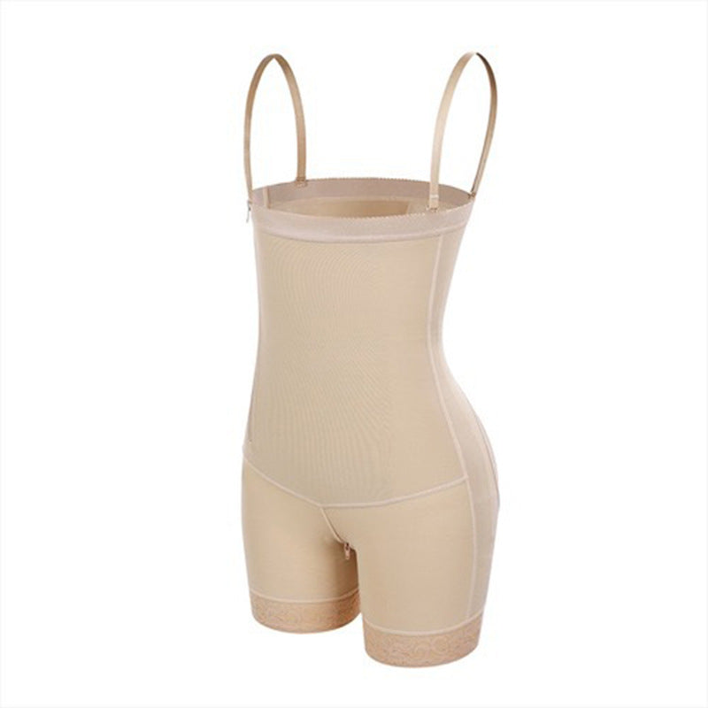 hot-selling fashionhigh waist breathable body shapewear suspender style side zipper one-piece shapewear to tighten the abdomen and lift the buttocks
