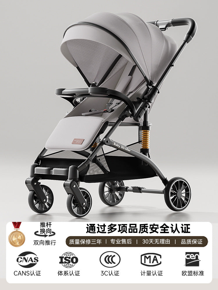 High-view two-way stroller, 0-3 years, convertible pushchair, lightweight & foldable, baby walking assistant