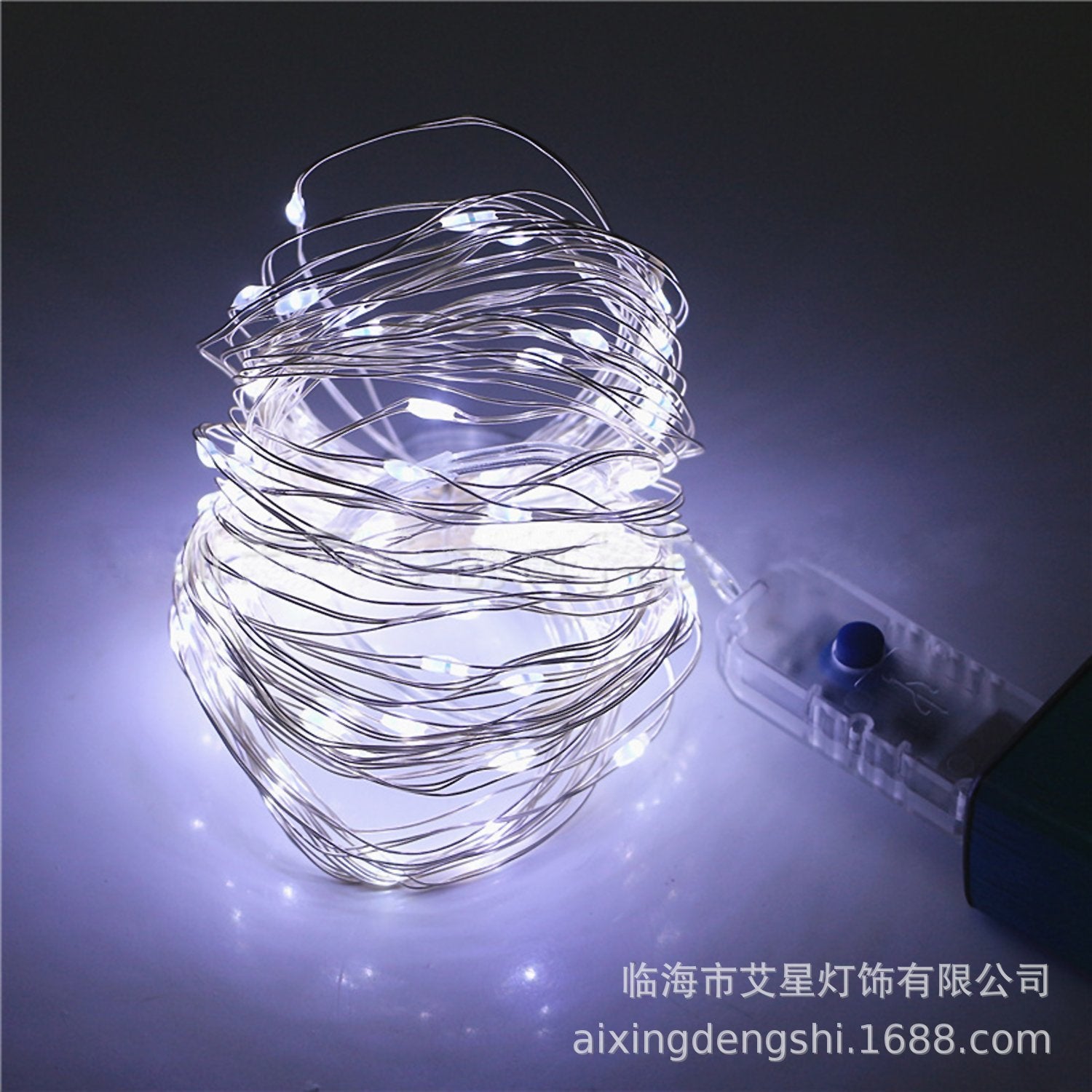 Customized LED luminous copper wire light remote control 8 modes battery box copper wire stall Christmas star decorative light string