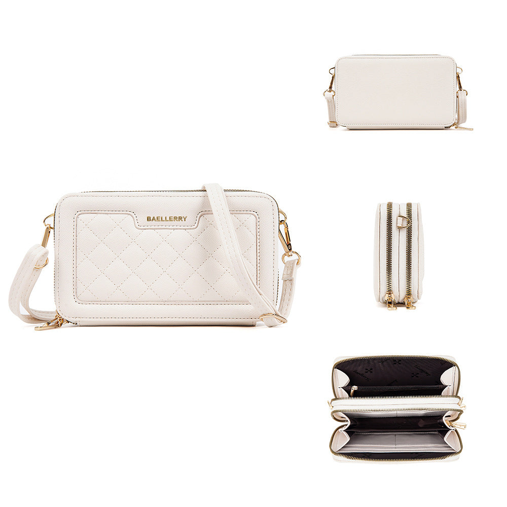 New baellerry women's wallet fashionable large-capacity diamond messenger bag premium zipper mobile phone bag