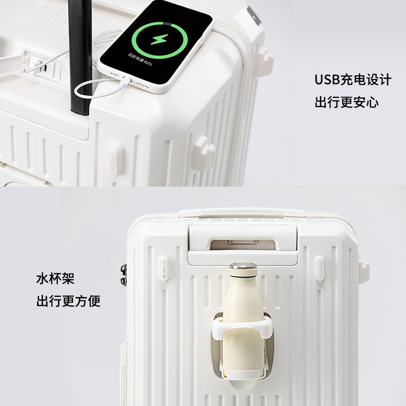 Large-capacity suitcase aluminum frame 26-inch anti-drop high-value trolley case, suitcase password, bag, leather case five wheels