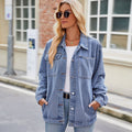 European and american cross-border e-commerce  new women's clothing  new retro washed denim jacket top
