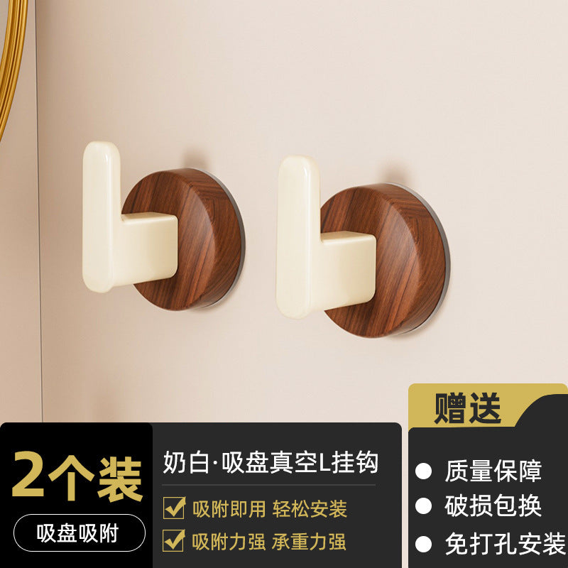 No-drill solid wood coat hook - entryway, doorway, behind-the-door hook - damage-free adhesive, heavy-duty weight capacity, coat & hat hook, key hook