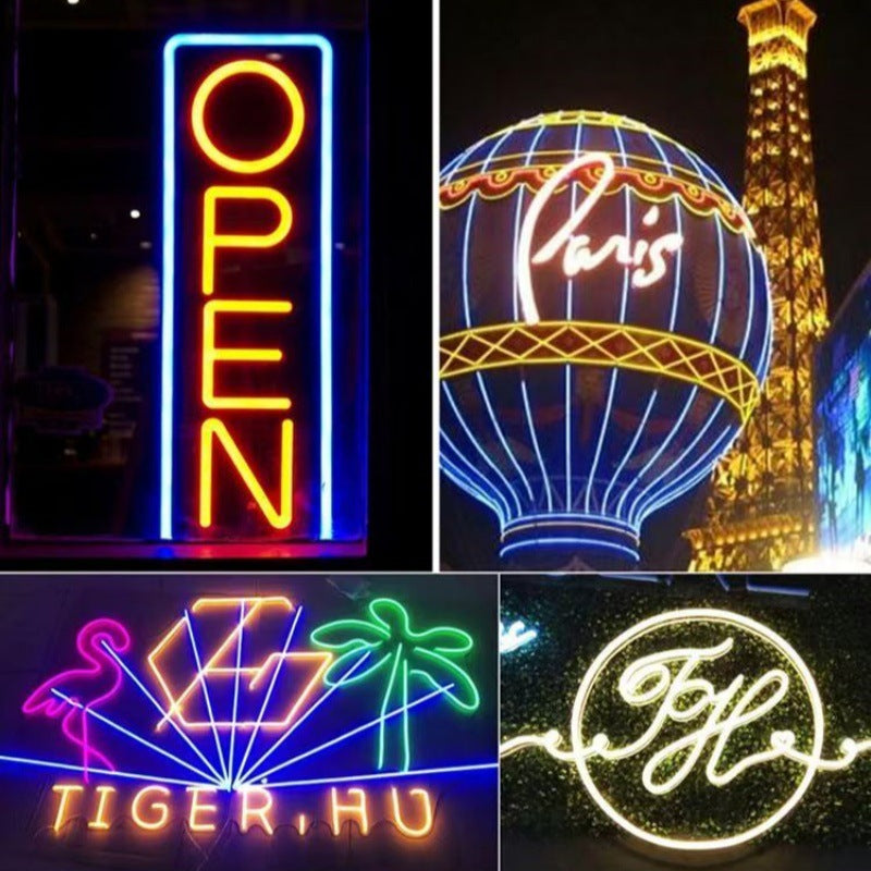 12v neon led silicone strip light - flexible, waterproof, ideal for outdoor advertising signs, lettering, and decorative lighting