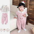 Spring clothes springoveralls clothes baby girl suitspring & fall onesie two-piece set outing clothes baby super cute