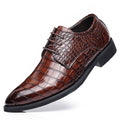 2024 men's leather dress shoes - new business casual style, crocodile embossed, british & korean design, pointed toe, plus sizes available