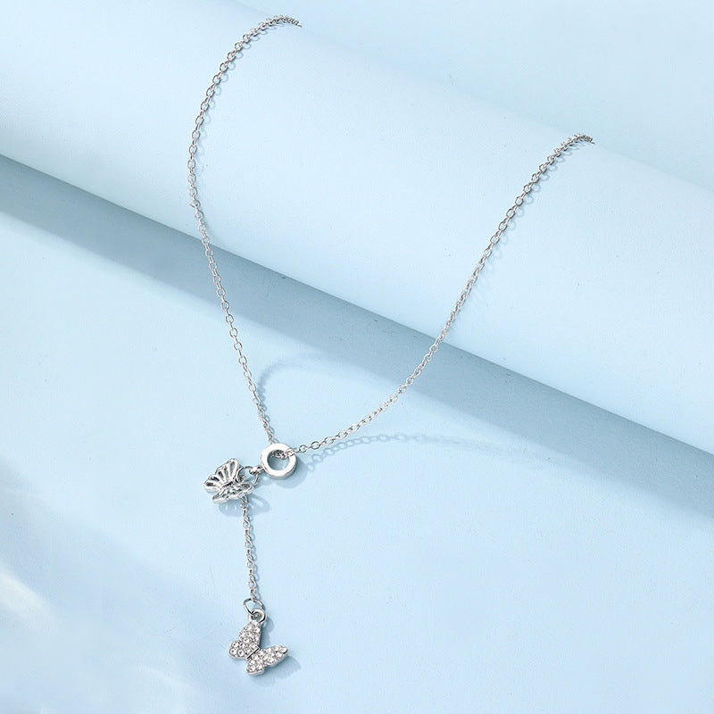 Sweater chain long wholesale european and american cross-border autumn and winter accessories niche accessible luxury high-end design butterfly women's necklace