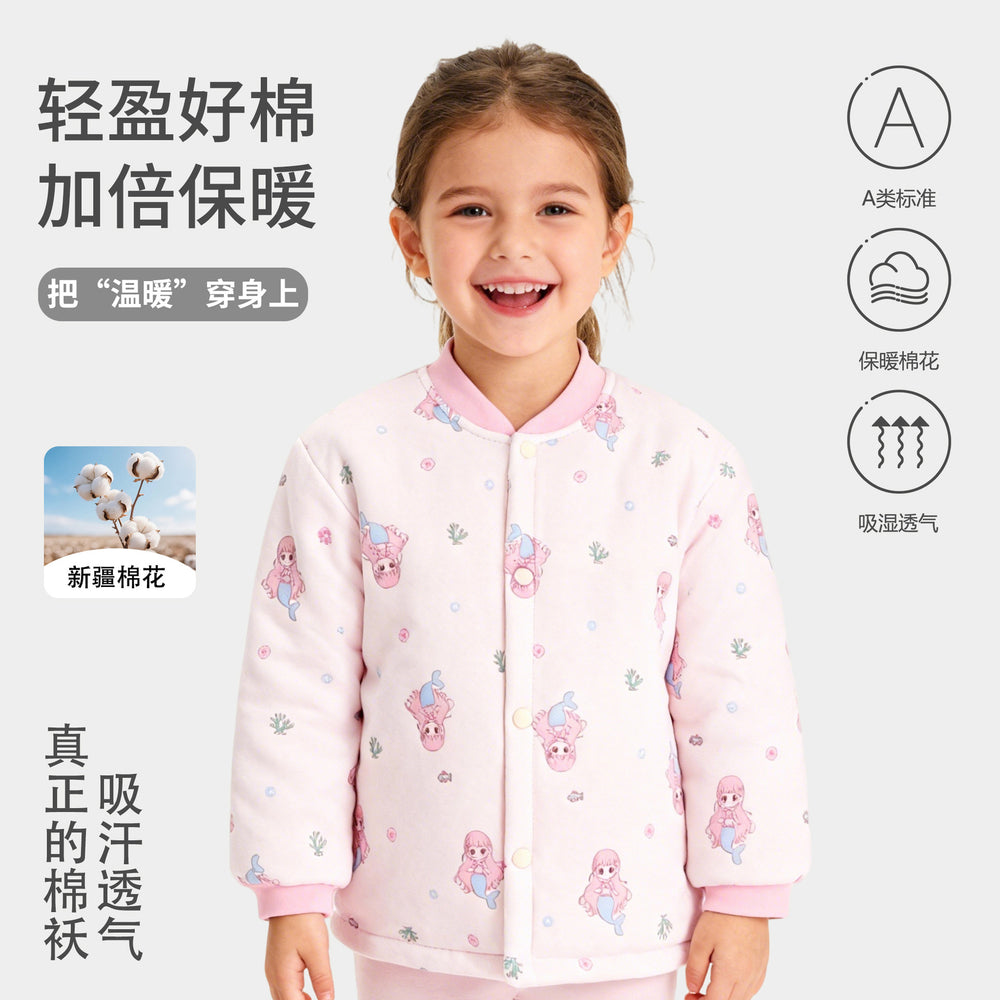 [added layer of 100% cotton] baby cotton-padded jacket winter outer wear for boys and girls heattechtopskids cotton-padded jacket cotton outwear