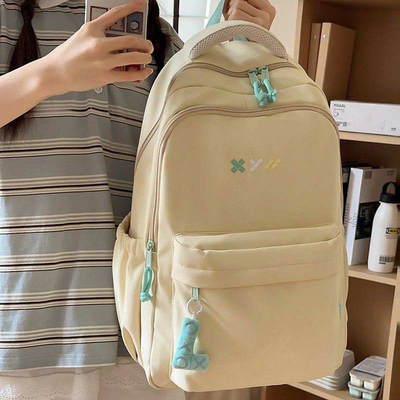 New korean-style backpack, high-end design, niche and trendy, versatile backpack for middle school, high school, and college students, large double shoulder bag