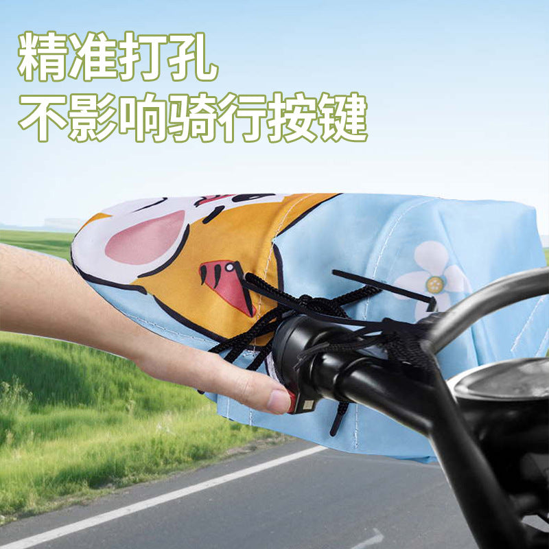 Summer handlebar covers for electric bikes, motorcycles, and scooters - windproof, sunshade, waterproof, rainproof, and uv protection