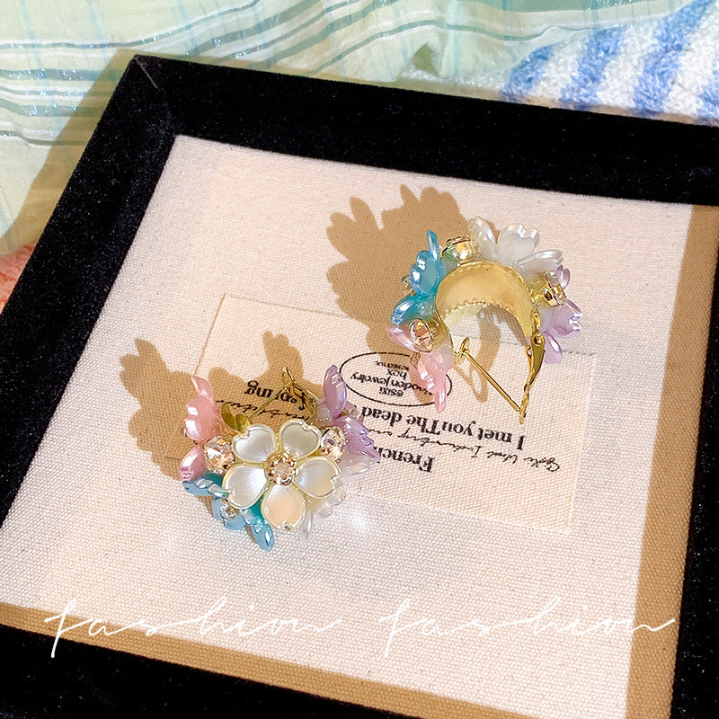 French chic floral earrings - dopamine dressing, luxury & high-end, vacation vibes, statement earrings