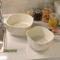 Double-layer new arrival drain vegetable basket fruit plate fruit living room plastic vegetable basket basket for home kitchen thickened