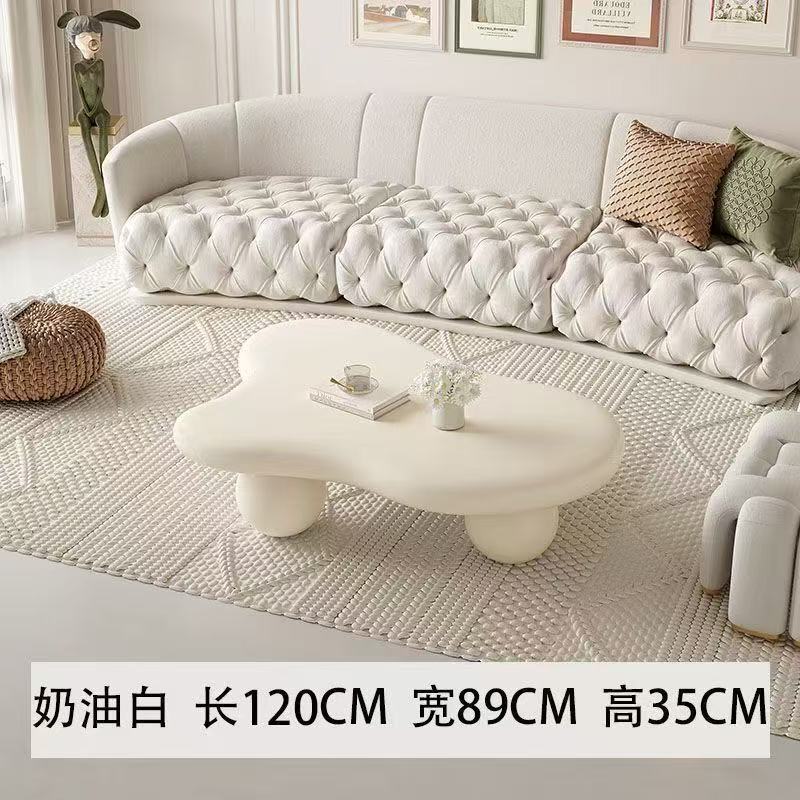 Cloud coffee table cream style scandinavianshape small tea table living room for homepopular small apartment modern casual coffee table