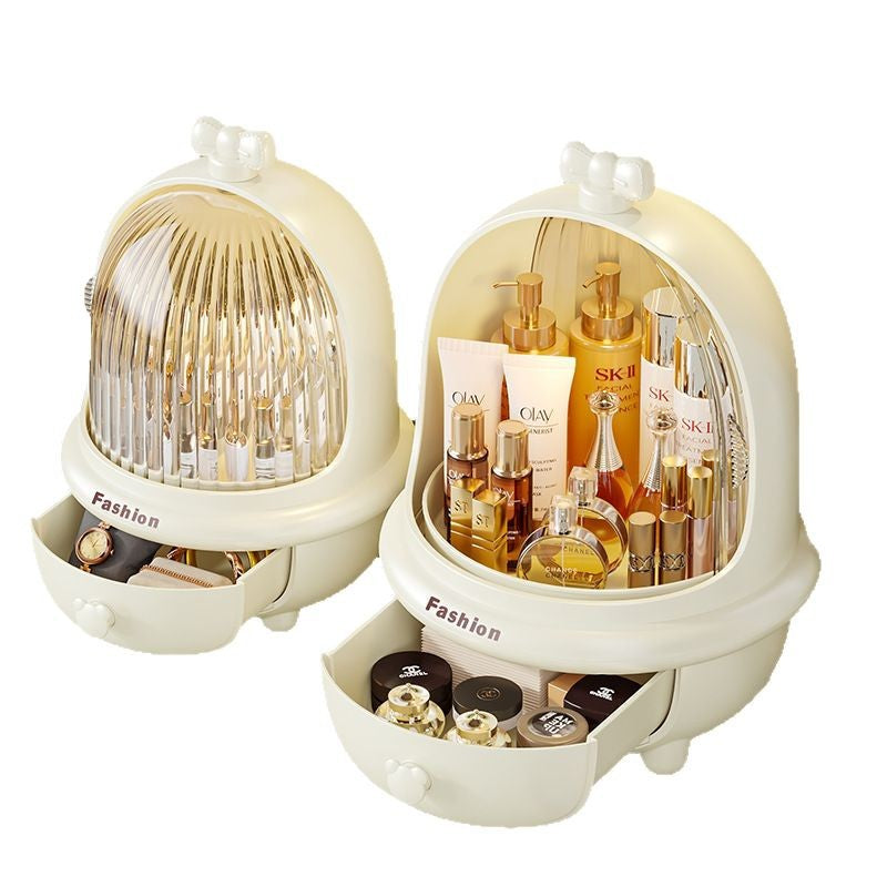 Household makeup storage box Dust-proof desktop multi-functional integrated large-capacity skin care products Jewelry rack storage box