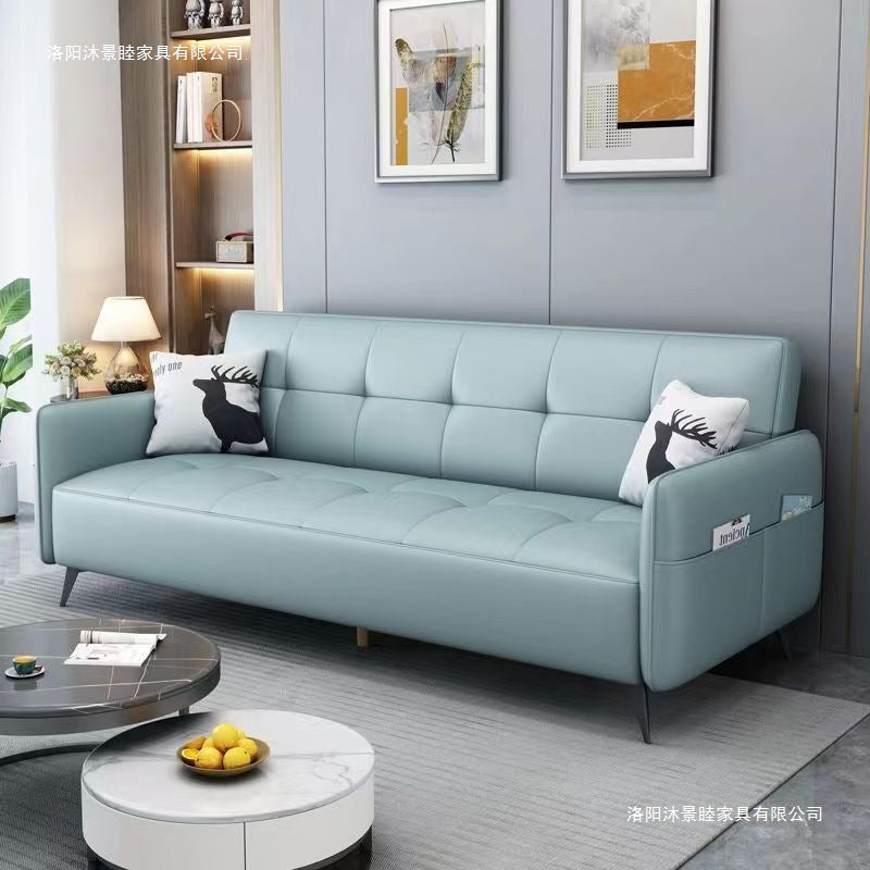 Fabric sofa for small apartments, rental properties - minimalist modern tech fabric multifunctional foldable sofa bed (2-in-1)