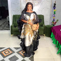European and american cross-border foreign trade african women's clothing  large size organza dress  printed robe
