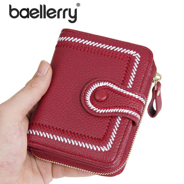 New women's wallet baellerry short fashion multi-card change bag zipper buckle organ card bag women