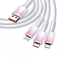 120w 3-in-1 data cable, ice crystal braided charging cable, compatible with apple and huawei phones, 3-in-1 fast charging cable