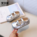 Vancahao girls' black leather shoes, new autumn  collection, soft-soled princess shoes, single shoes, british style baby shoes