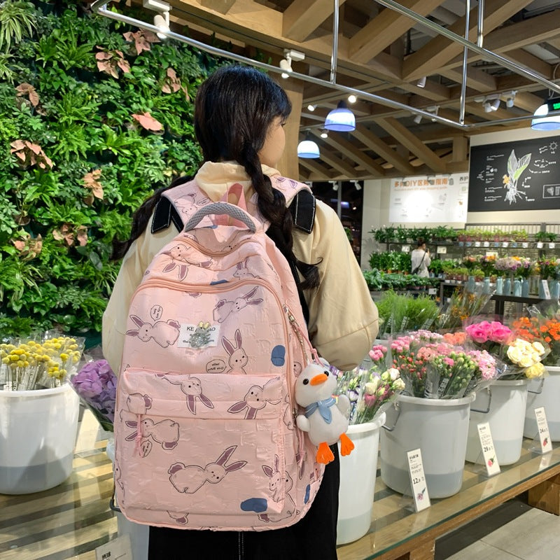 New schoolbag female middle school student girl backpack junior high school student cute cartoon primary school student large capacity backpack