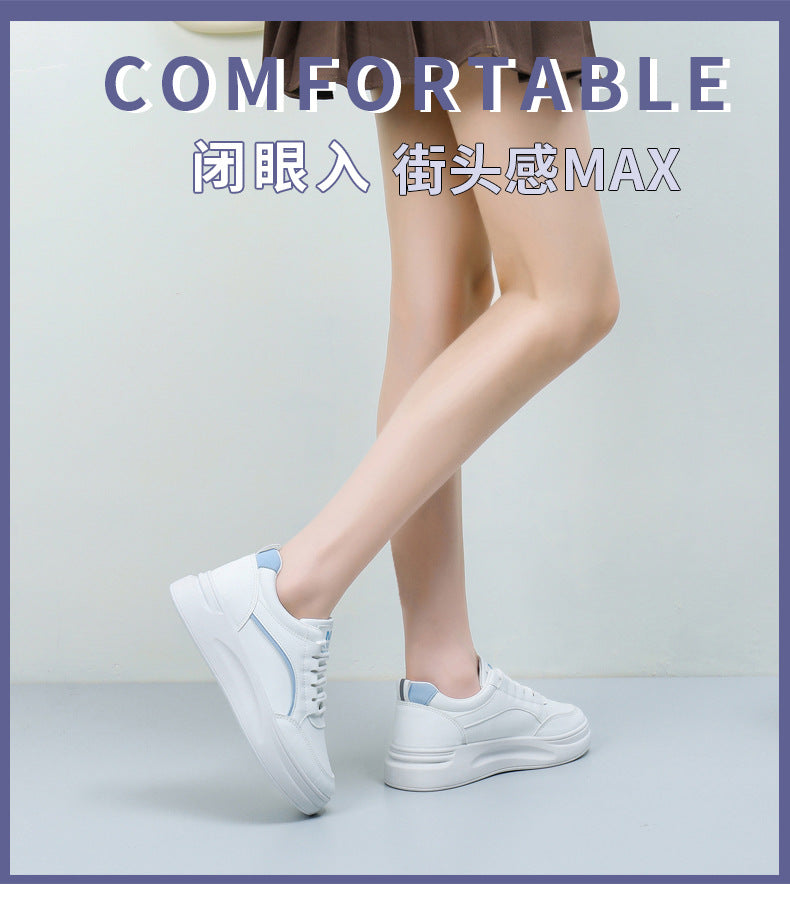 Spring autumnew arrivaldaily round toe flat heel white shoes female student casual shoes k-style breathable female sports sneakers female