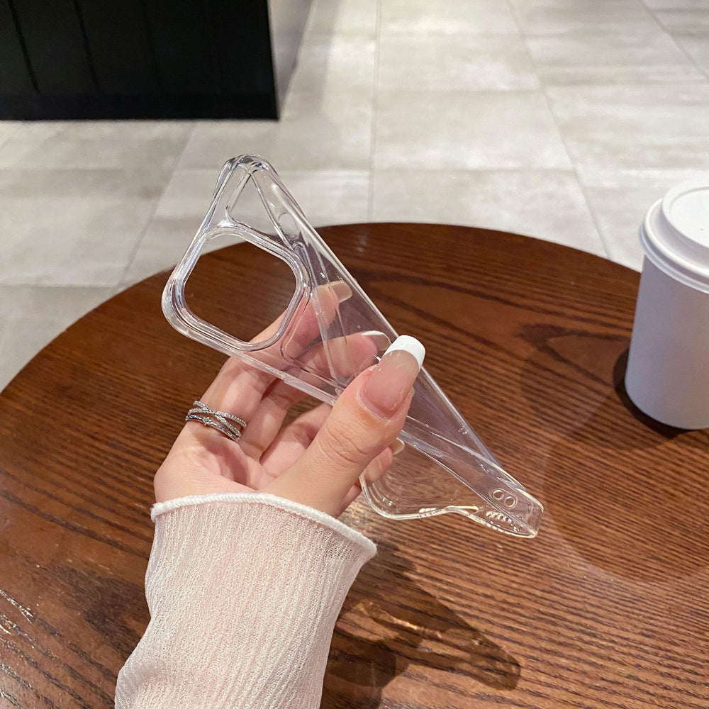 Large hole transparent space case for iphone 17 air, apple xs max, minimalist anti-drop soft protective cover