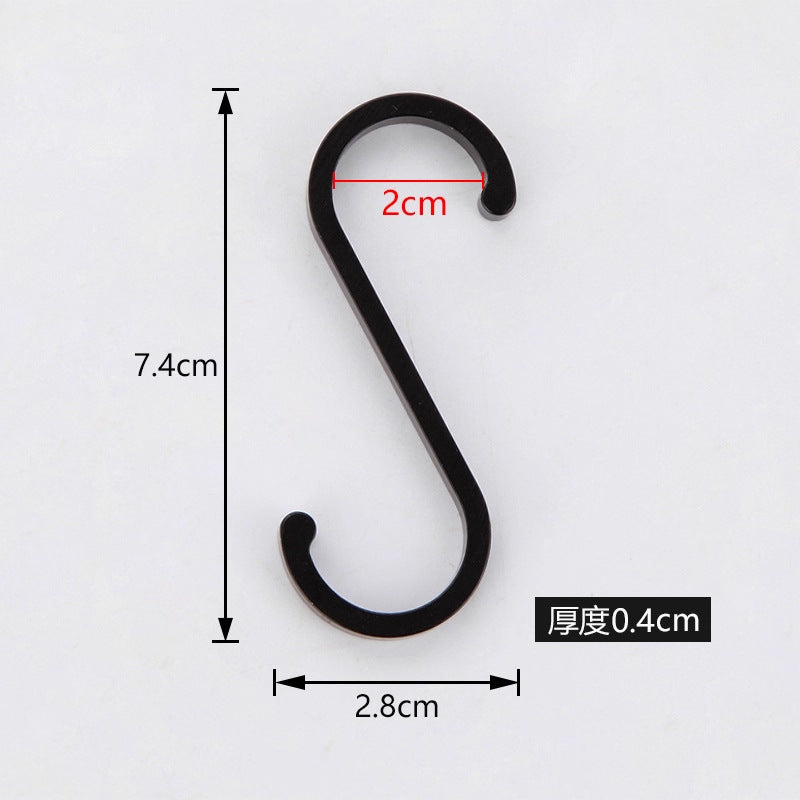 Space aluminum solid s-shaped hook kitchen utensil hook kitchen storage rack small hook accessories movable s-shaped single hook pendant