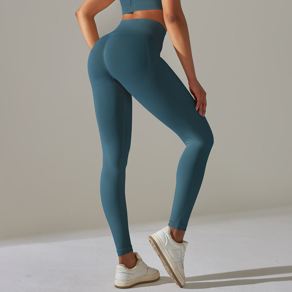 New arrival cross-border fashionpure color beautiful back high elastic yoga clothes four-piece set running sports bra fitness yoga pants for women