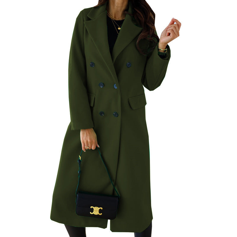 fall/winter new collection: independent e-commerce, us & european, tiktok-driven, cross-border trade women's double-breasted wool coat