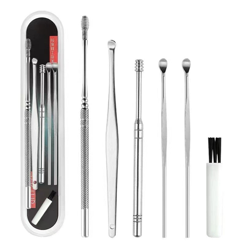 6-piece stainless steel earwax removal kit - double-ended, portable ear picks for kids, ear cleaning tools - in stock