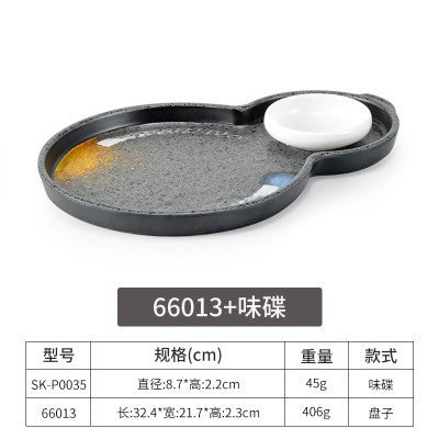 Melamine plate japanese plastic barbecue plate imitation porcelain round flat plate barbecue plate restaurant hot pot tableware dish plate commercial