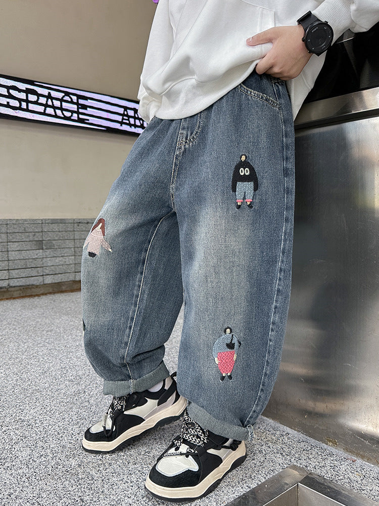 Boys' jeans: new  spring collection - stylish jeans for boys, spring pants for kids, handsome long pants for mid-to-large children, spring/autumn styles