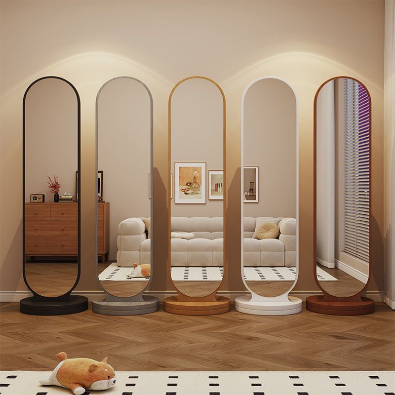 Full-length mirror, rotating mirror, dressing mirror, full-length floor mirror, movable, with coat rack, all-in-one clothes rack, fitting mirror