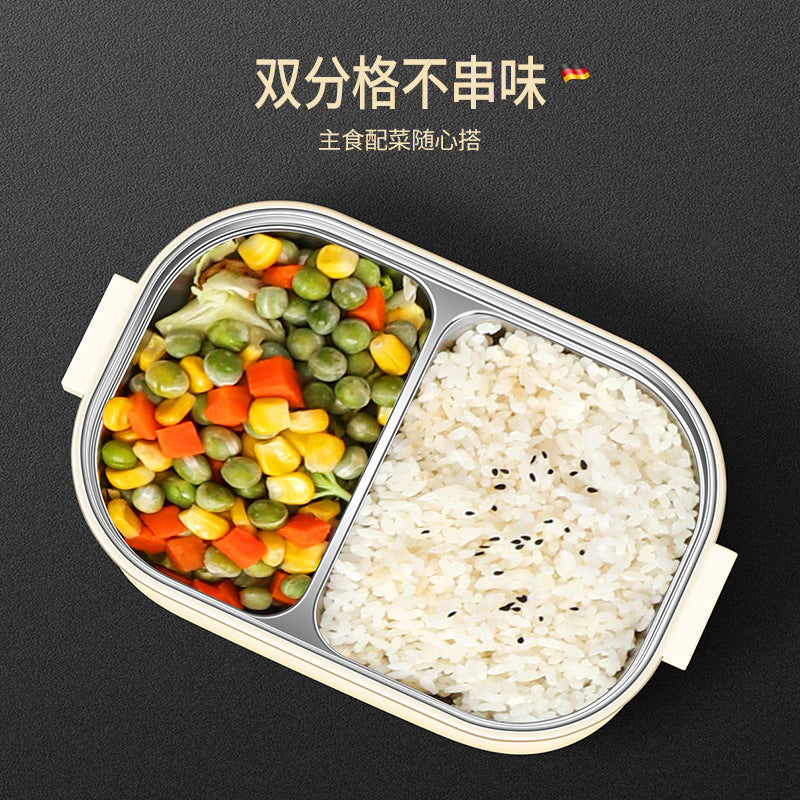 304 stainless steel thermal insulation lunch box Office workers can microwave oven heating large-capacity lunch box student grid bento box