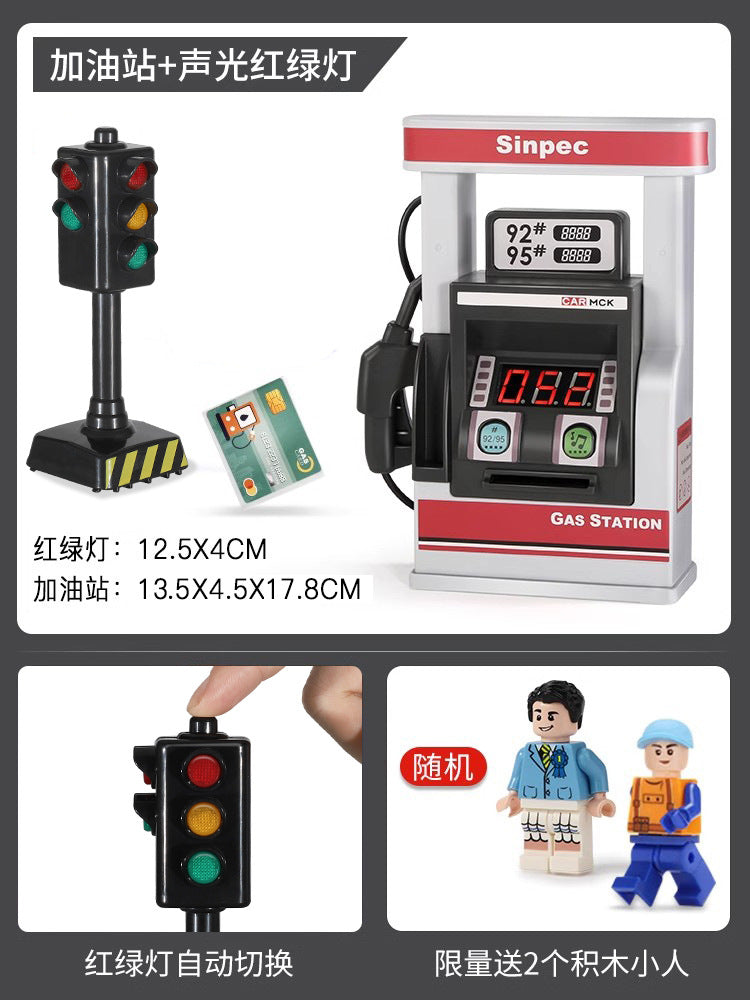 Kids' gas station toy model - realistic miniature cars - early education & pretend play for boys & babies - birthday gift