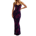 cross-border e-commerce women's fashion: european and american summer new arrivals - sexy printed tie-waist bodycon slip dress