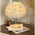 Feather table lamp bedroom living room light luxury ins warm romantic simple wedding room high-end popular creative bedside lamp