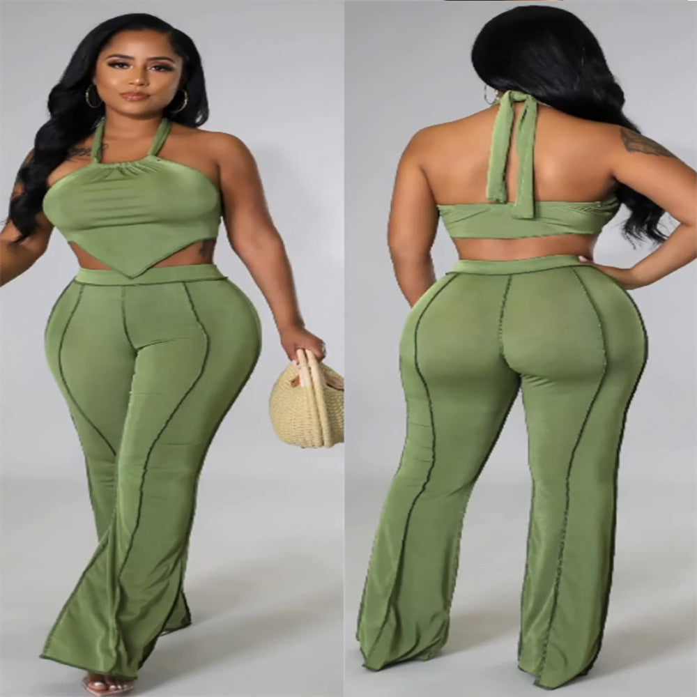 new european and american style women's foreign trade  nightclub sexy irregular strappy off-shoulder top and skirt set