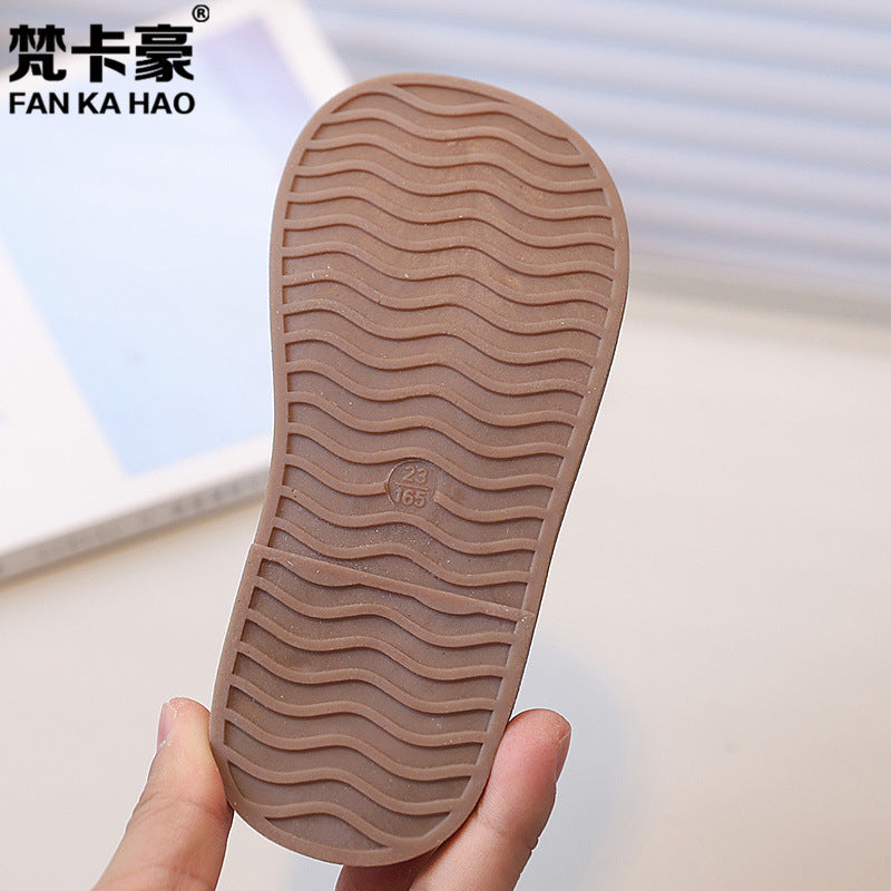 Vancahao kids' soft-soled first walking shoes,  summer new korean style girls' bowknot princess sandals, beach shoes