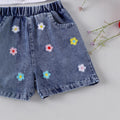 Children's clothing  cross-border european and american girls summer sling stereo flower jeans set