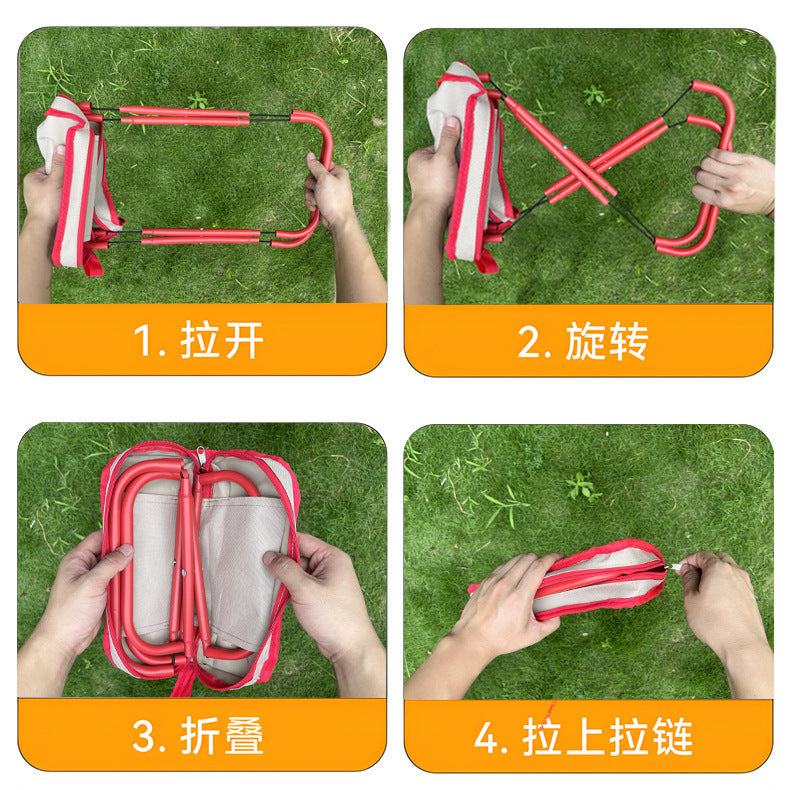 Outdoor foldable stool portable handle bag fishing stool pony maza queue zipper stool camping camping full foldable chair