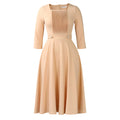 D3353export women's clothing fashionfashion square collar pure color pleatedfashionplus sizehigh waist africandress