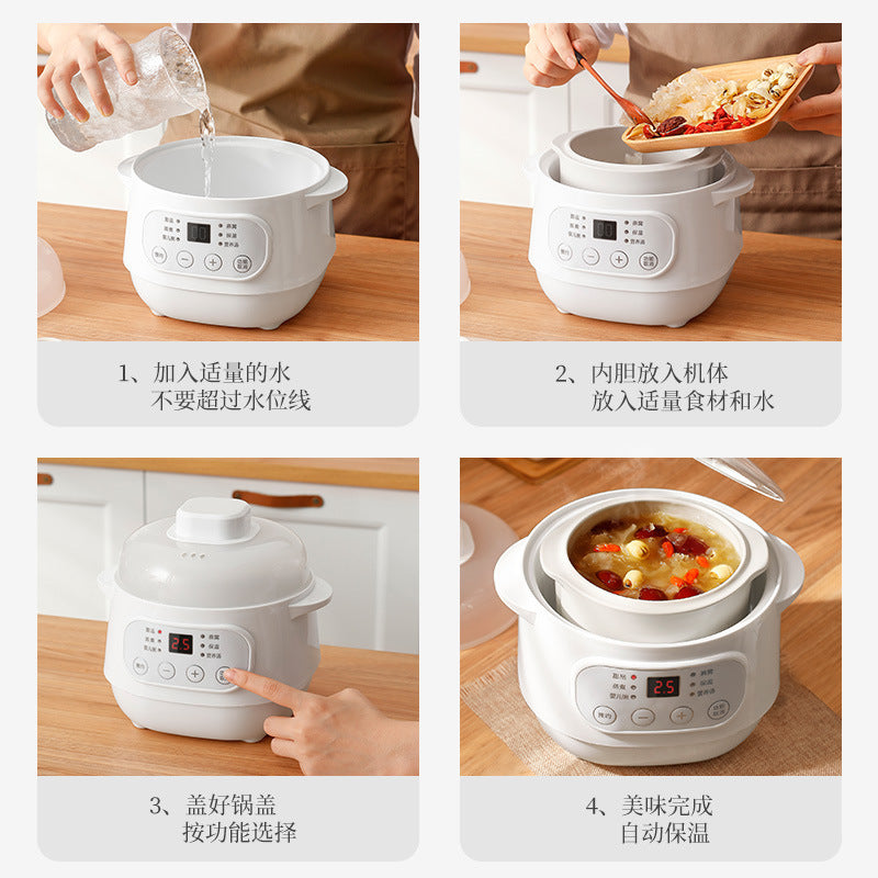 american standard electric stew pot multi-functional for home soup pot fully automatic health-preserving bird's nest stew pot ceramic water-proof stew pot