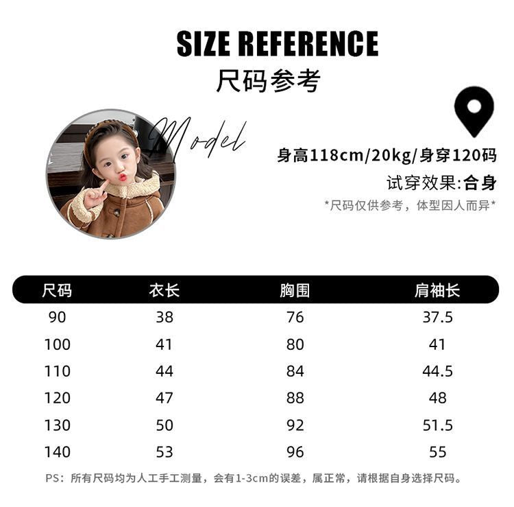 Girlwinterfleece outwearkids baby fur new arrivaltops style thickenedheattech lamb all-in-one winter clothing