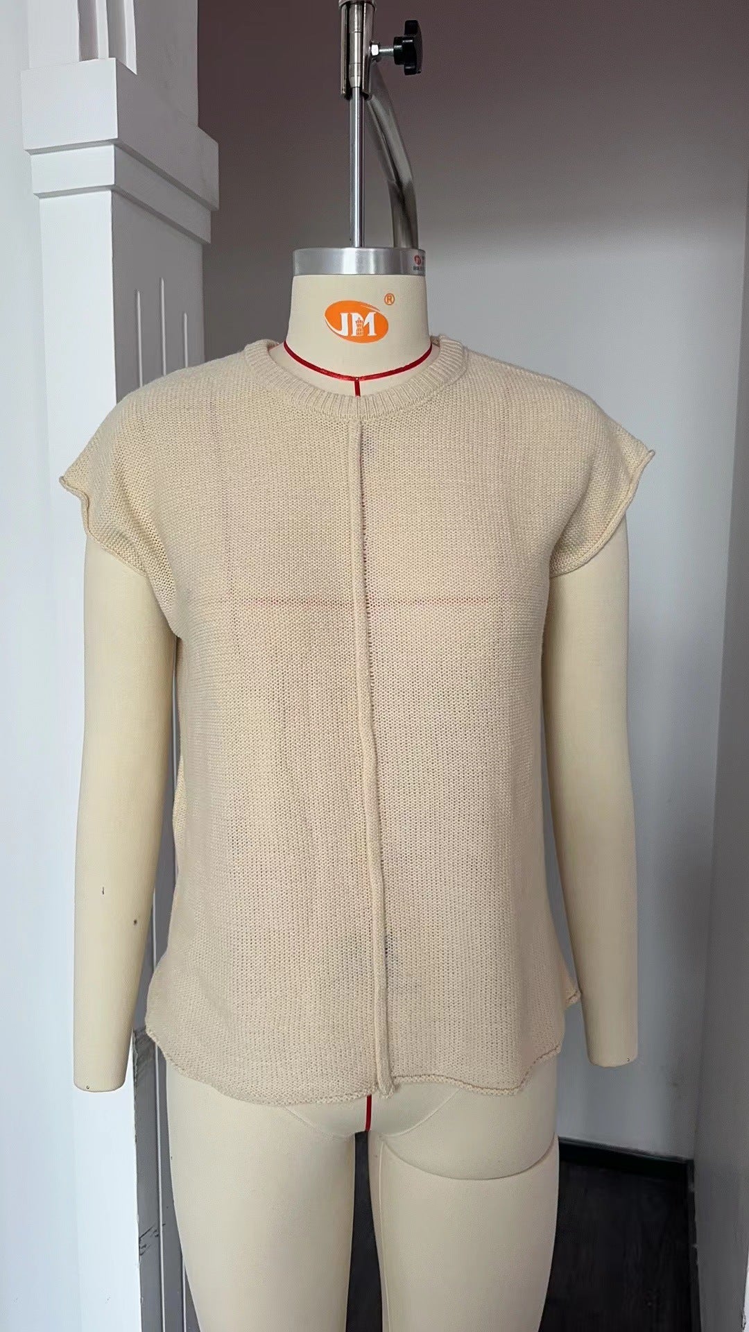 2024 summer new  European and American women's clothing  women's crew neck top knitted thick needle casual sweater