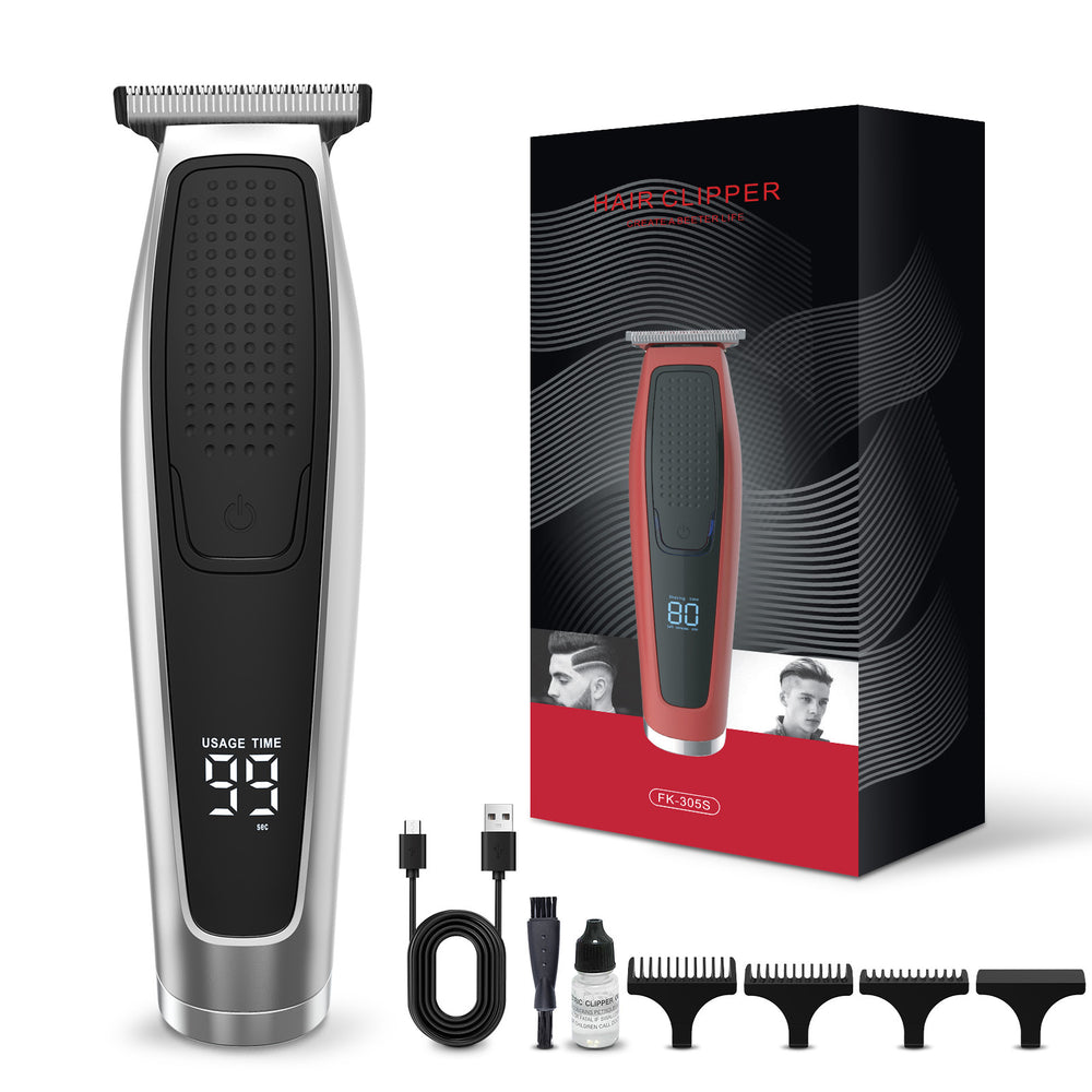 household hairdressing electric hair clipper portable fast charging beard trimming hair push white carving oil head clipper wholesale